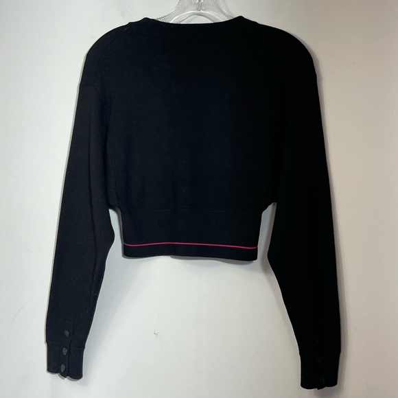 Rag & Bone / JEAN Sharon Knit Top Black Pink Cropped Crewneck Sweater Size XS - Picture 9 of 16